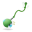 Green automatic cat ball with tail