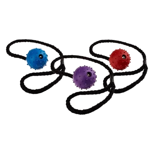 Classic Pimple Ball on a Rope dog toy, 50 mm