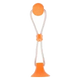 Orange rubber suction-cup ball for dogs