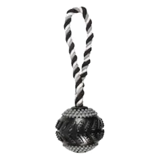 Flamingo Gladiator extra-tough rubber ball with rope, 18 cm