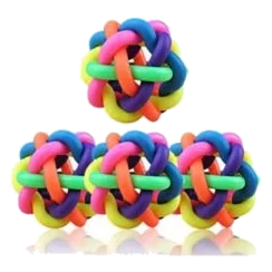 Hard rubber multicolour chew ball for dogs, 9 cm (T2)