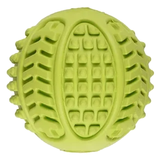 Flamingo green squeaky rubber dog ball, 6 cm