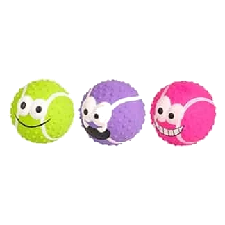 Squeaky latex dog balls, 7 cm, pack of 3