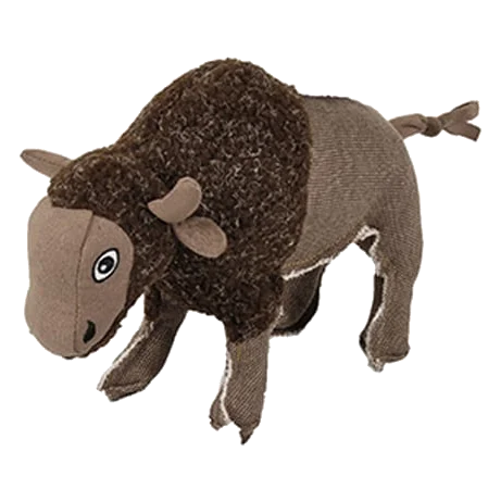 Squeaky buffalo plush dog toy, 23 cm