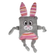 Grey squeaky rabbit plush dog toy, 24.5 cm