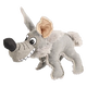 Squeaky coyote plush dog toy, grey, 28 cm