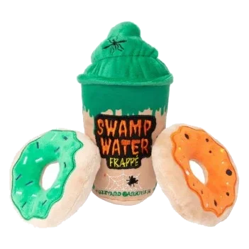 Halloween plush dog toy FuzzYard Frappé & Donuts
