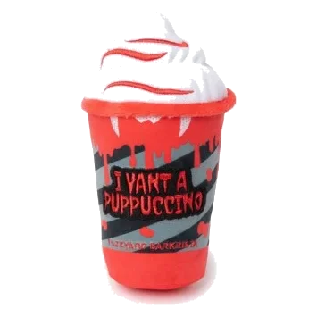 Halloween plush dog toy FuzzYard I Vant A Puppuccino