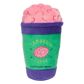 Halloween plush dog toy FuzzYard Zombrain Latte