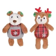 Flamingo Christmas squeaky teddy bears plush dog toy
