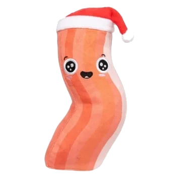 Christmas Plush Dog Toy FuzzYard Bacon-ing Xmas