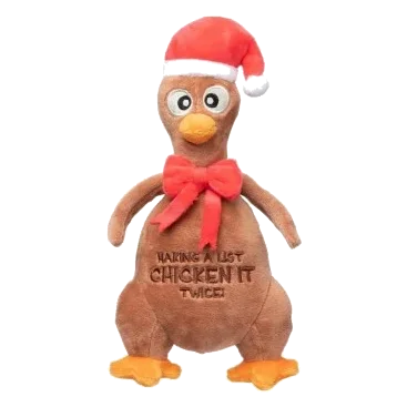 FuzzYard Chicken It Twice Chook Christmas plush dog toy