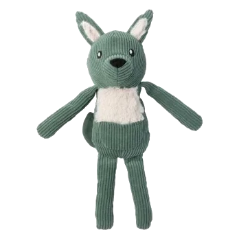 Corduroy plush dog toy FuzzYard Life Kangaroo, Myrtle Green