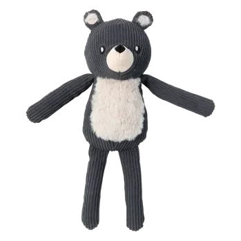 Corduroy plush dog toy FuzzYard Life Bear, Slate Grey