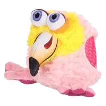 Squeaky pink flamingo plush dog toy, 23 x 20 cm