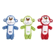 Flamingo squeaky monkeys plush dog toy, assorted colours