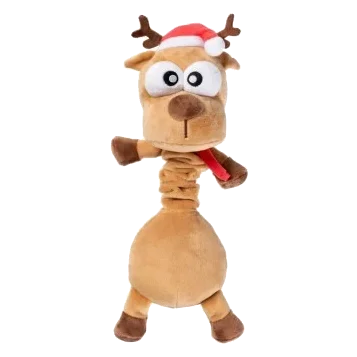 Christmas plush dog toy FuzzYard Domineck the Reindeer