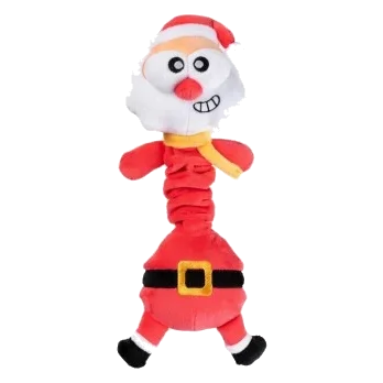 Christmas plush dog toy FuzzYard Saint Neckolas, Santa design