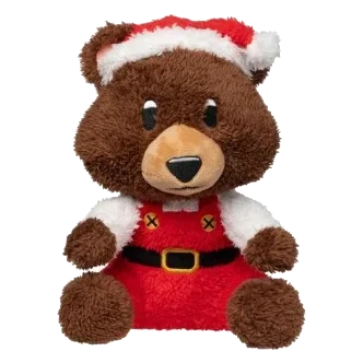Christmas plush dog toy FuzzYard Santa Fuzz Bear
