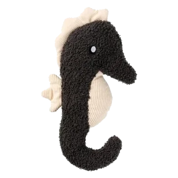 Seahorse plush dog toy FuzzYard Life Slate Grey