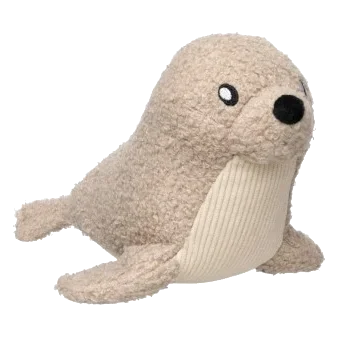 Seal plush dog toy FuzzYard Life Sandstone