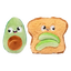 FuzzYard avocado and toast plush dog toys, pack of 2