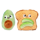 FuzzYard avocado and toast plush dog toys, pack of 2