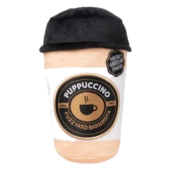 FuzzYard Barkrista Puppuccino Coffee Cup Plush Dog Toy with Squeaker