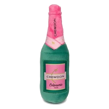FuzzYard Chewdon Rosé Wine Bottle Plush Dog Toy with Squeaker