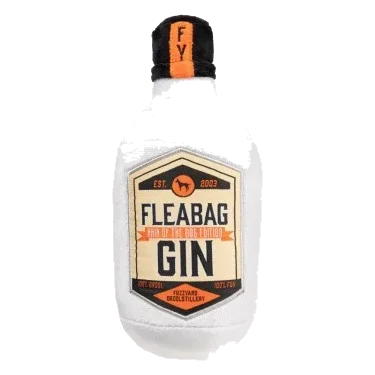 FuzzYard Fleabag Gin bottle plush dog toy with squeaker