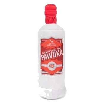 FuzzYard Pawdka bottle plush dog toy with squeaker
