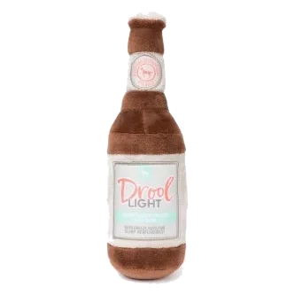 FuzzYard Drool Light Beer Bottle Plush Dog Toy with Squeaker