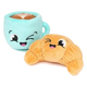 FuzzYard croissant and cappuccino plush dog toys, pack of 2