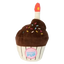 FuzzYard birthday cupcake plush dog toy with squeaker