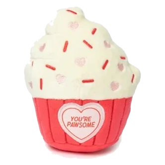 Squeaky plush dog toy FuzzYard Cupcake You're Pawsome