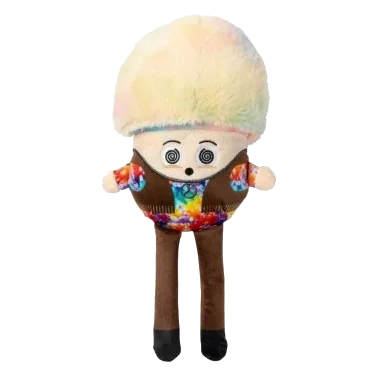 Squeaky plush dog toy FuzzYard Fun Guys Rainbow Mushroom
