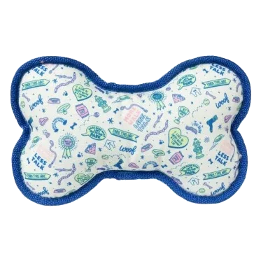 FuzzYard Best In Show bone plush dog toy with squeaker