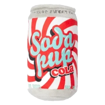 FuzzYard Soda Pup Cola fizzy drink can plush dog toy with squeaker