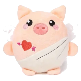 FuzzYard Love Cu-pig plush dog toy, cupid piglet