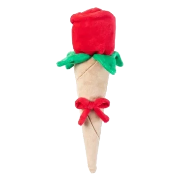 FuzzYard Love Wrapped Rose plush dog toy