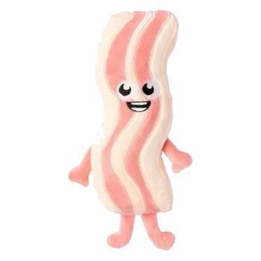 FuzzYard Meat Heads Kevin Bacon-Strip Plush Dog Toy with Squeaker