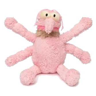 FuzzYard Nasties Scratchette Pink Flea Plush Dog Toy with Squeaker