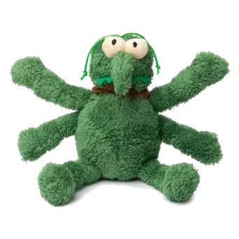 FuzzYard Nasties Scratchy Green Flea Plush Dog Toy with Squeaker