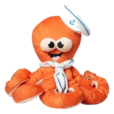 FuzzYard Octo-Pose Sailor Squiggles Octopus Squeaky Plush Dog Toy