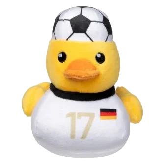 Squeaky plush dog toy FuzzYard Football Duck Germany No. 17
