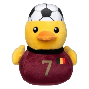 Squeaky plush dog toy FuzzYard Football Duck Belgium No. 7