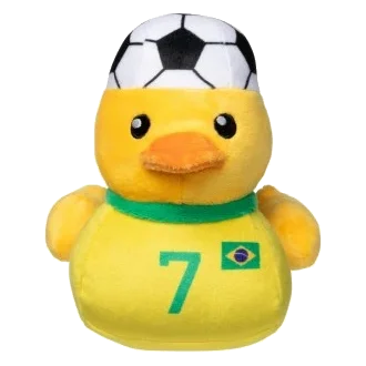 Squeaky plush dog toy FuzzYard Football Duck Brazil No. 7