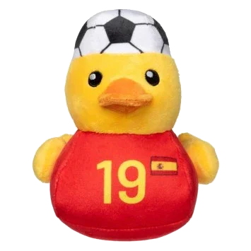 FuzzYard Football Duck Spain No. 19 Plush Dog Toy with Squeaker