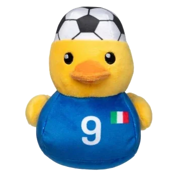 Squeaky plush dog toy FuzzYard Football Duck Italy No. 9