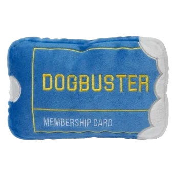 Squeaky plush dog toy FuzzYard Retro Dogbuster Card